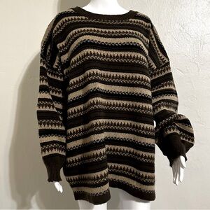 brown striped sweater